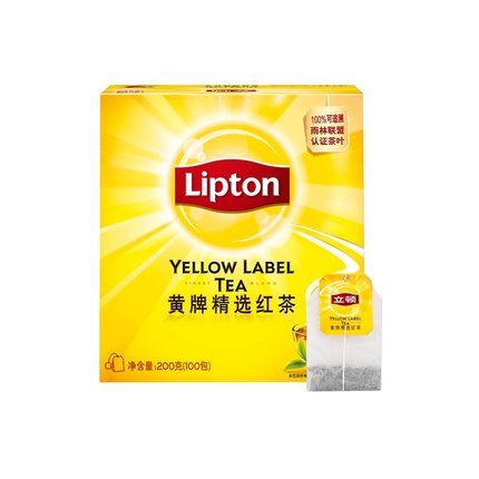 Lipton立顿 红茶精选红茶袋泡茶叶茶包100包斯里兰卡独立包装